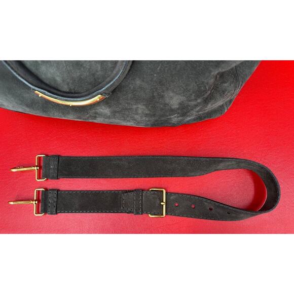 Prada Grafite Scamosciato Jumbo Spacious Brown Suede Shopping Overnight Tote Bag - Picture 15 of 16